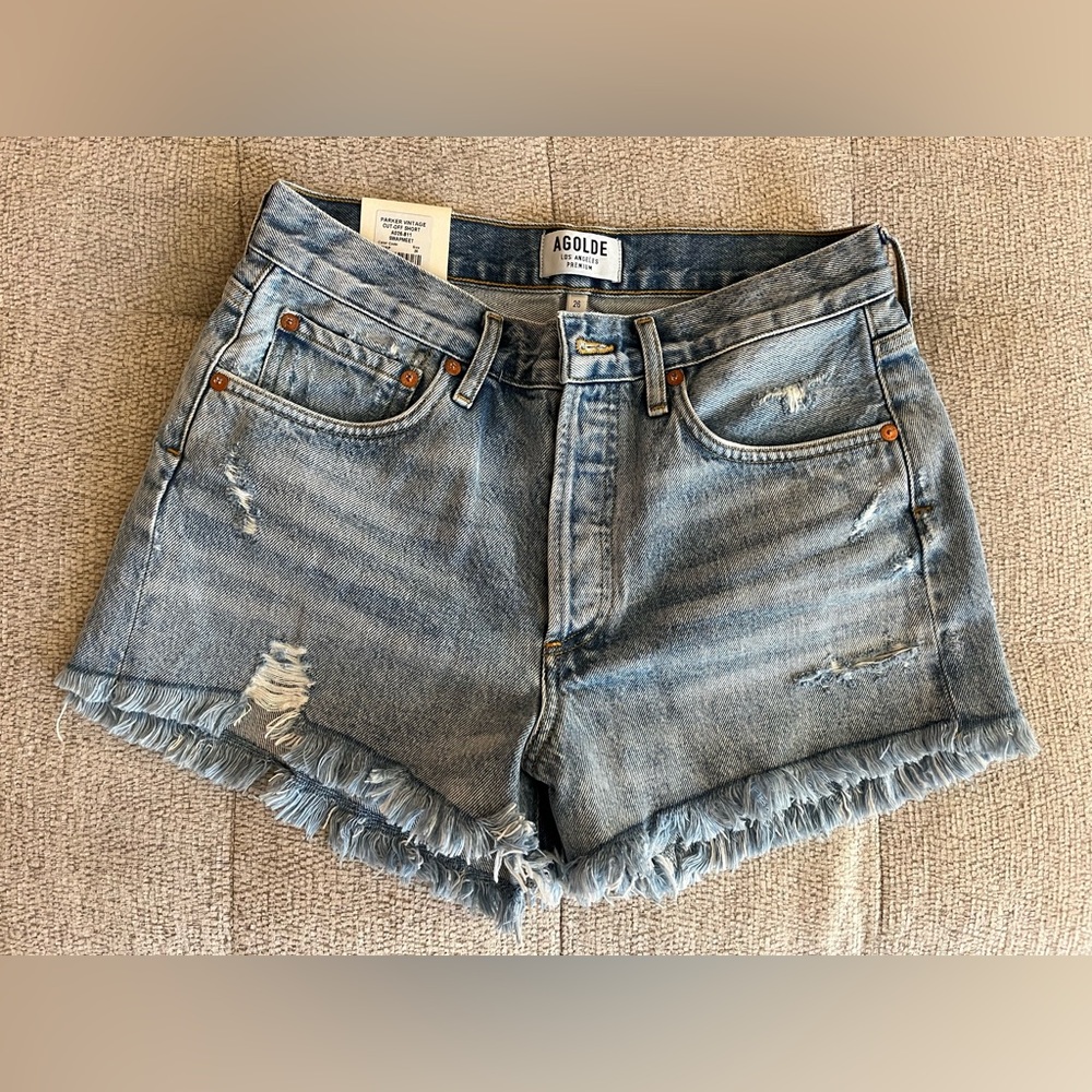 Brand new with tags women’s Agolde denim parker vintage cut off shorts size 26